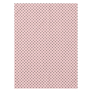 Pink black polka dot tablecloth
