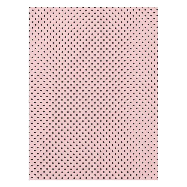 Pink black polka dot tablecloth (Front)