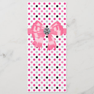 Pink Black Polka Dot Wedding Program Template