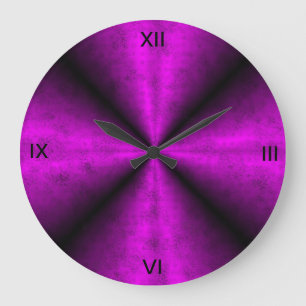 Pink Black Rainbow in Elephant Skin Leather Optik Large Clock
