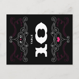 Pink & Black Rock 'n' Roll Music Themed Wedding Postcard