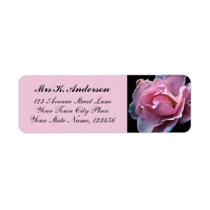 Pink Black Rose Photo Personalized Stationery Name