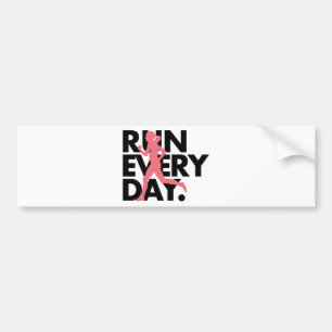 Pink/Black "Run Every Day" Bumper Sticker