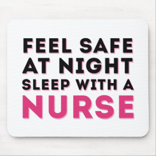 Pink Black Sassy Nurse Humor Mouse Pad