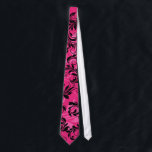 Pink, Black Scrolls Wedding Attendant Neck Tie<br><div class="desc">This modern and trendy hot fuchsia pink and black neck tie has a background pattern of pink and black ornate scrolls on it that would be an ideal way to have the groom, best man, and groomsmen match your hot pink and black wedding theme. It matches the wedding collection shown...</div>