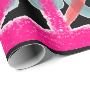 Pink black speckled birthday any day cute candy wrapping paper