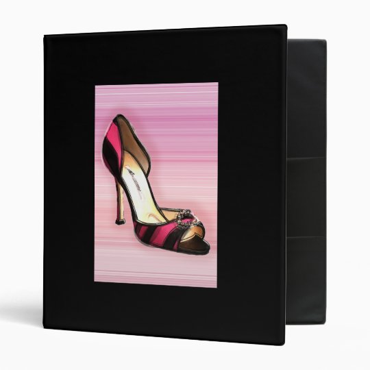 Pink & Black Stripe Binders