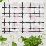Pink Black Stripes   Kitchen Towel<br><div class="desc">Girly Pink Black Stripes</div>