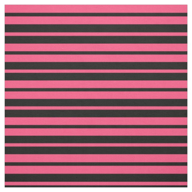 Pink Black Stripes Pattern Design Fabric (Swatch)
