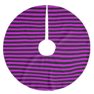 Pink Black Stripes Seamless Pattern Brushed Polyester Tree Skirt