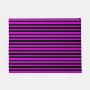 Pink Black Stripes Seamless Pattern Doormat