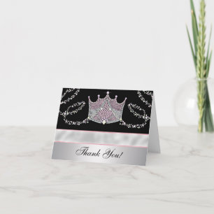 Pink Black Tiara Princess Merci Cartes