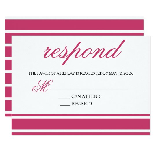 Pink & Black Trendy Typography Response Card