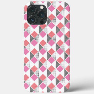 pink & black triangle pattern aesthetic iPhone 13 pro max case