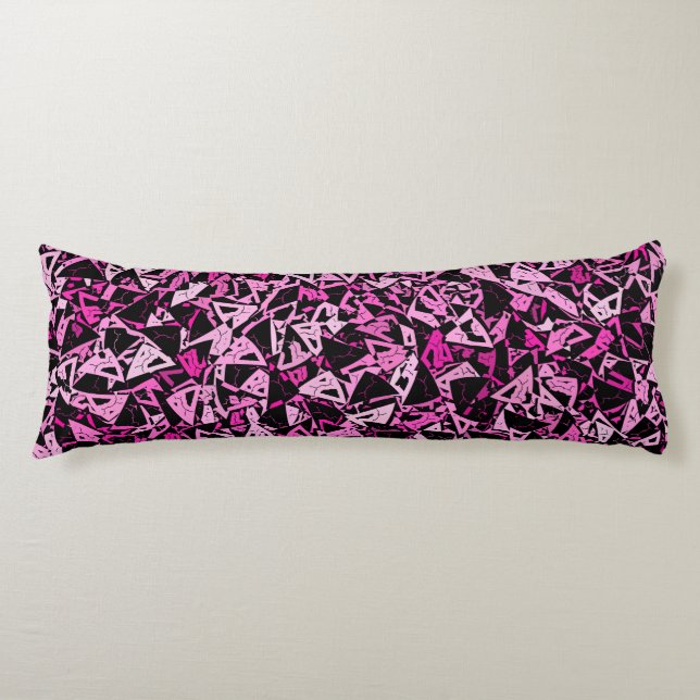 Pink Black Triangle Seamless Pattern Body Pillow (Front)
