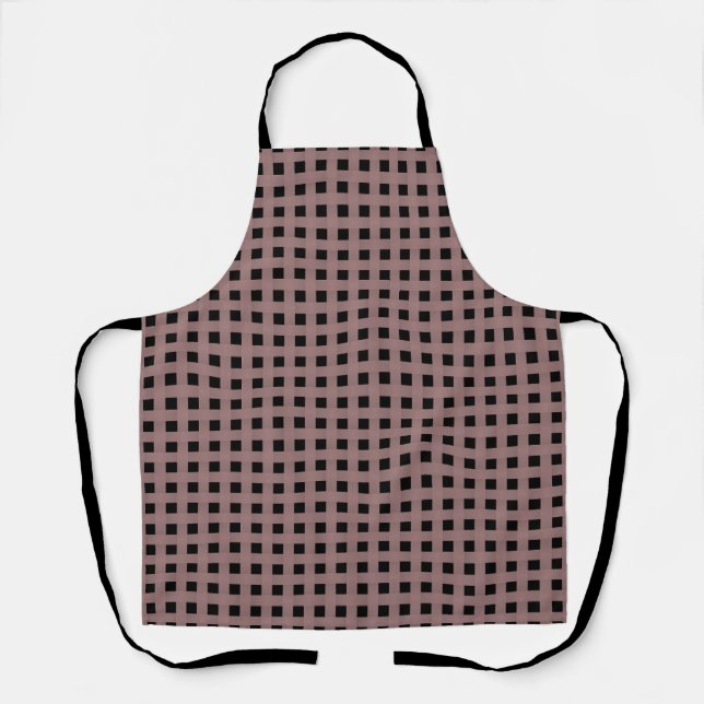 Pink Black Weave Pattern Apron (Front)