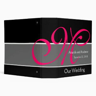 Pink Black Wedding Planner Keepsake Binder