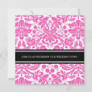 Pink Black Wedding Vow Renewal Invitation