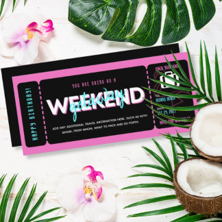 Pink Black Weekend Getaway Gift Voucher Ticket