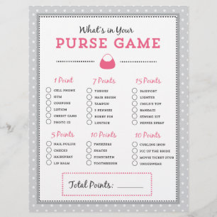 Pink & Black What's in Your Purse? Game
