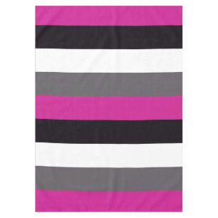 Pink, Black, White and Grey Stripes  Tablecloth