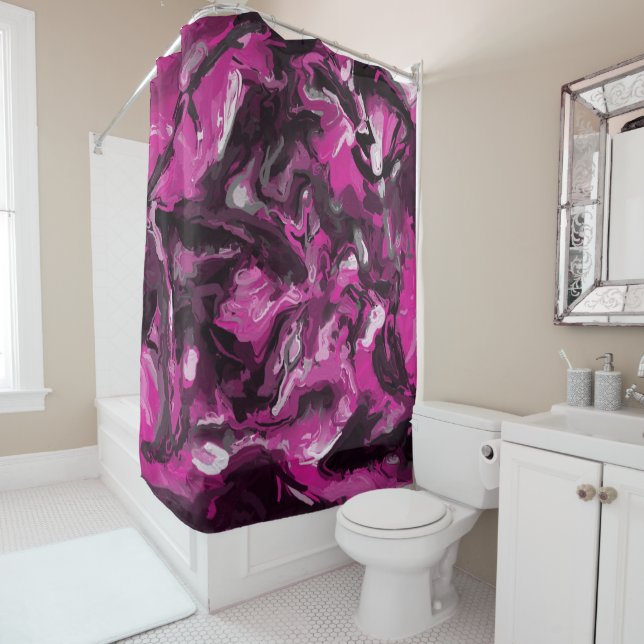 Pink, Black, White and Grey Swirls (In Situ)