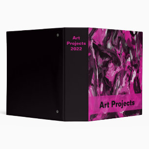 Pink, Black, White and Grey Swirls   Binder