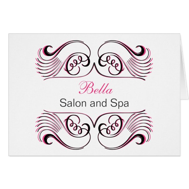 pink black & white Chic Business Thank You Cards (Front Horizontal)