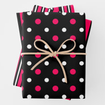 Pink, Black & White Fun Stripes & Polka Dots