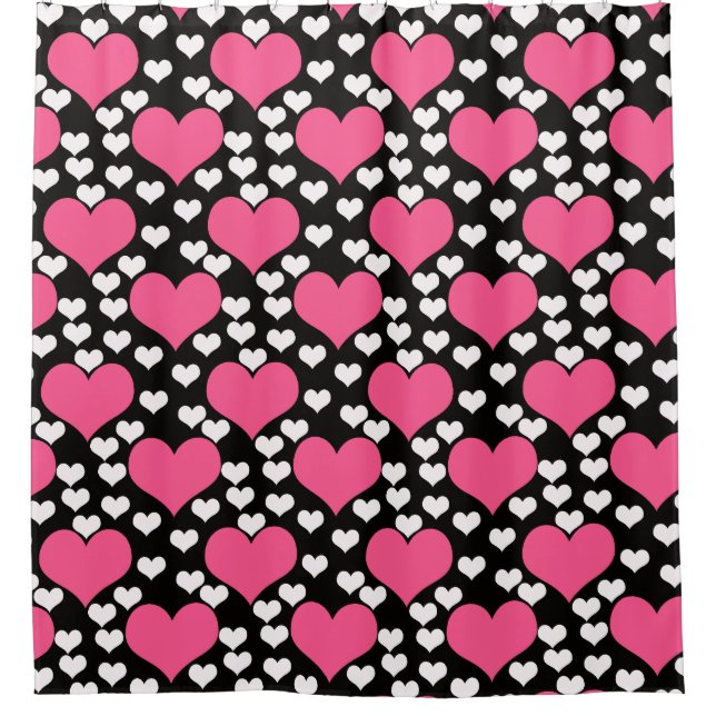 Pink Black White Love Hearts Pattern  (Front)