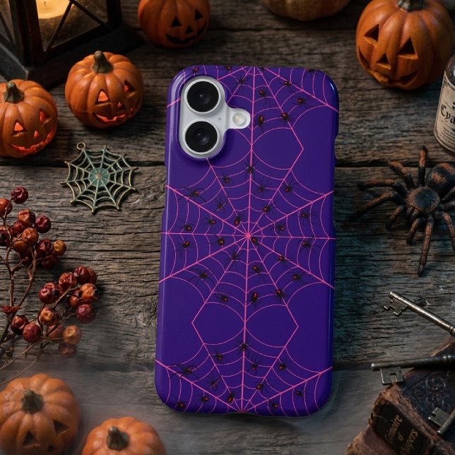 Pink Black Widow Spider Web Art Halloween Pattern (Creator Uploaded)