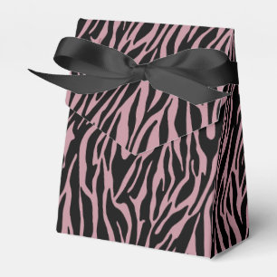 Pink Black Zebra Print Favor Box