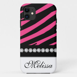 Pink Black Zebra Print iPhone 5 Case-Mate 11 Case