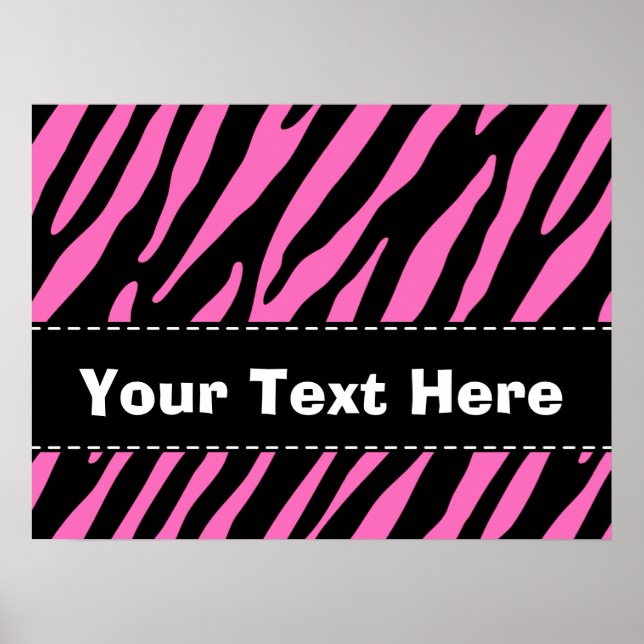 Pink & Black Zebra Stripes; Animal Print (Front)
