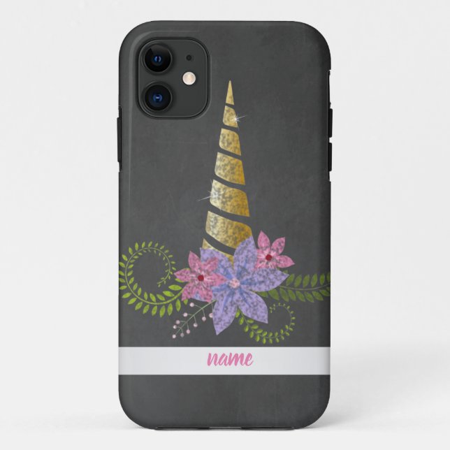 pink blackboard unicorn custom phone case (Back)