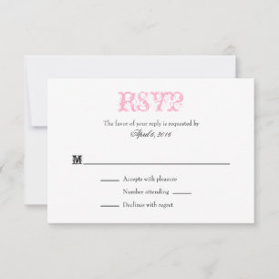 Pink Blanc Plaine Simple Mariage Cartes RSVP