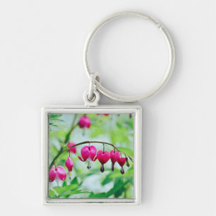 Pink Bleeding heart Flower Pretty Elegant Keychain