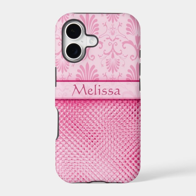 Pink Bling Effect Pattern  Personalized (Back)
