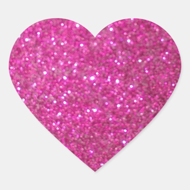 Pink Bling, shiny and sparkling Heart Sticker (Front)