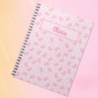 Pink Bliss Fluttering Butterfly Personalized Notebook