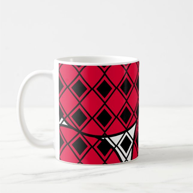 Pink Blob Harlequin  Coffee Mug (Left)
