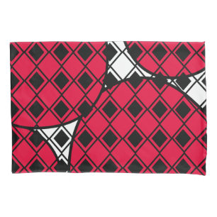 Pink Blob Harlequin  Pillowcase