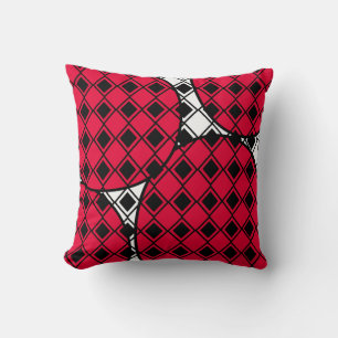 Pink Blob Harlequin  Throw Pillow