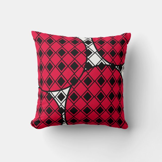 Pink Blob Harlequin  Throw Pillow (Front)