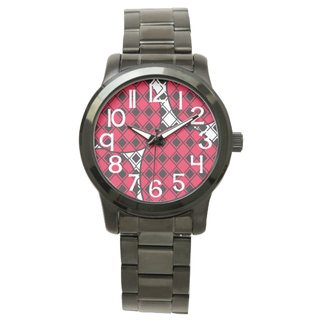 Pink Blob Harlequin  Watch (Front)