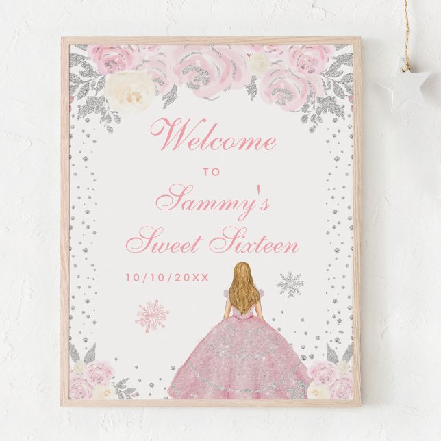 Pink Blonde Hair Girl Sweet Sixteen Welcome Poster (Creator Uploaded)