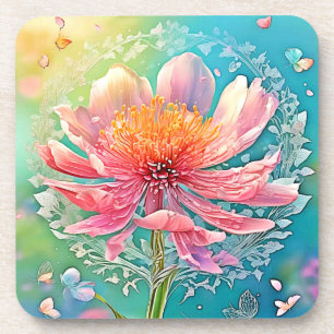 Pink Bloom Butterfly Dream Coaster