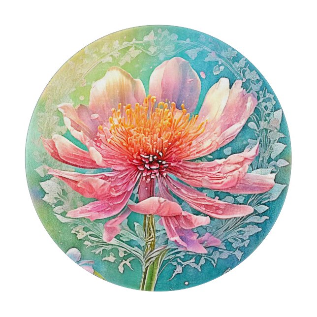 Pink Bloom Butterfly Dream Cutting Board (Front)