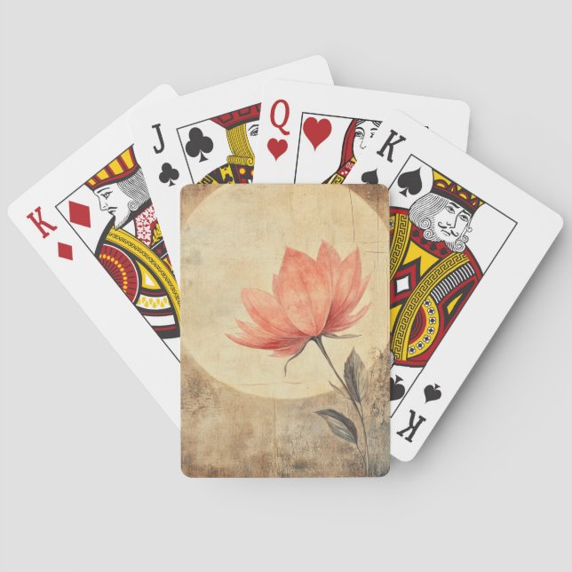 Pink Bloom & Moonlit Serenity Playing Cards (Back)