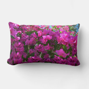 Pink Blooming Bougainvillaea Flowers Lumbar Pillow